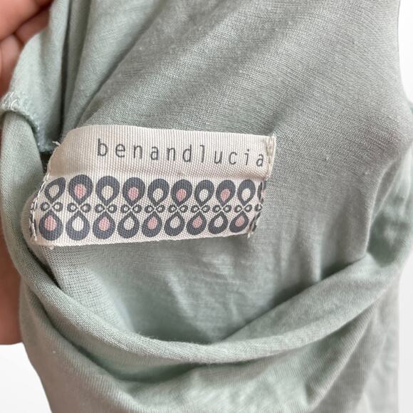 00s BEN AND LUCIA Vintage Green Mock Neck Half Sleeve Tunic - Picture 3 of 7